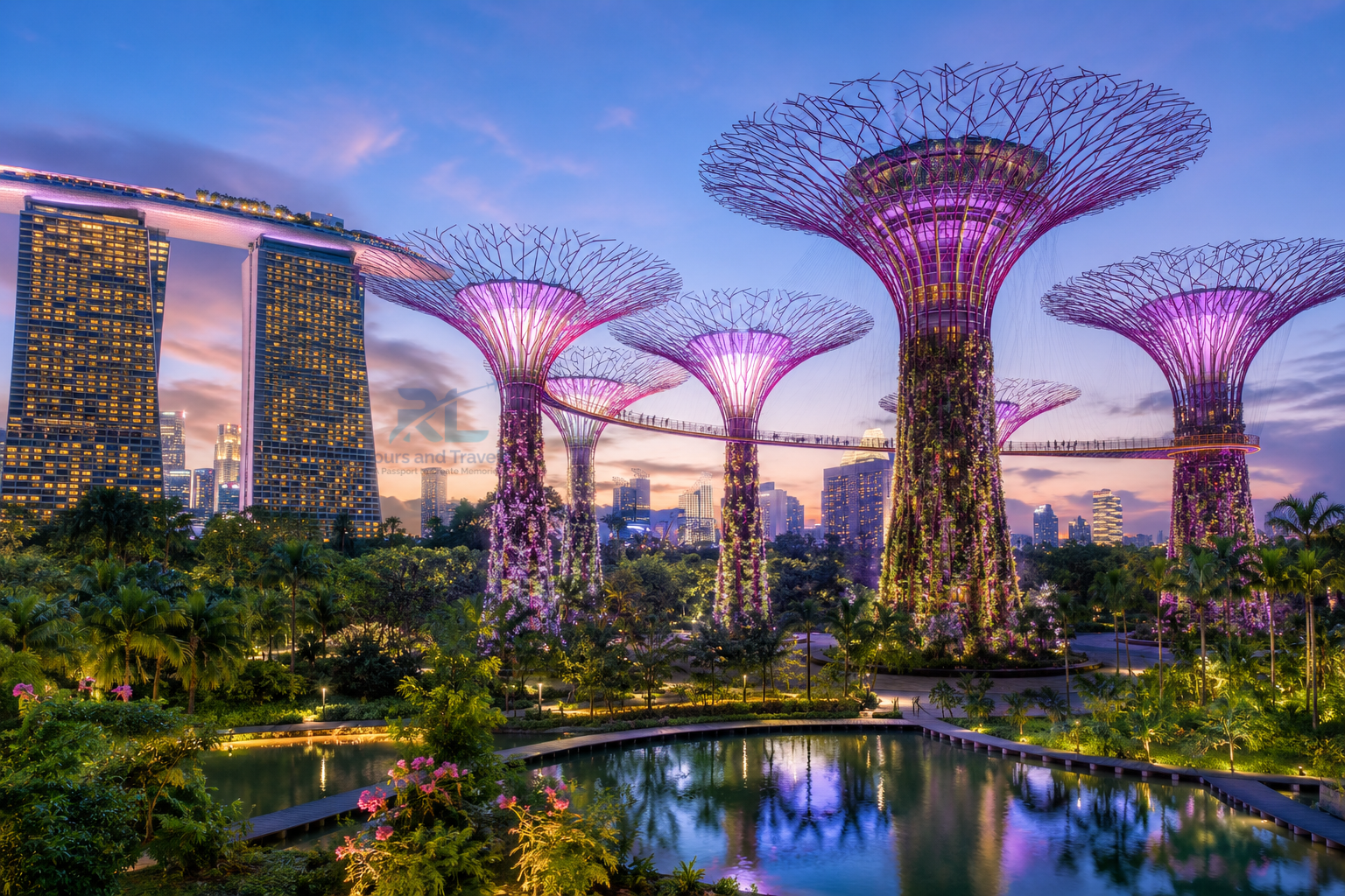 Gardens by the Bay at Twilight, Singapore