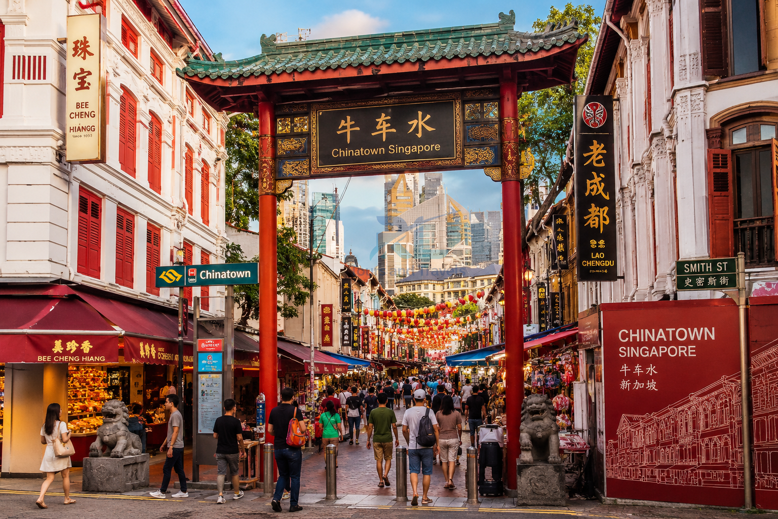 Chinatown Singapore – Vibrant Heritage Street with Traditional Shophouses